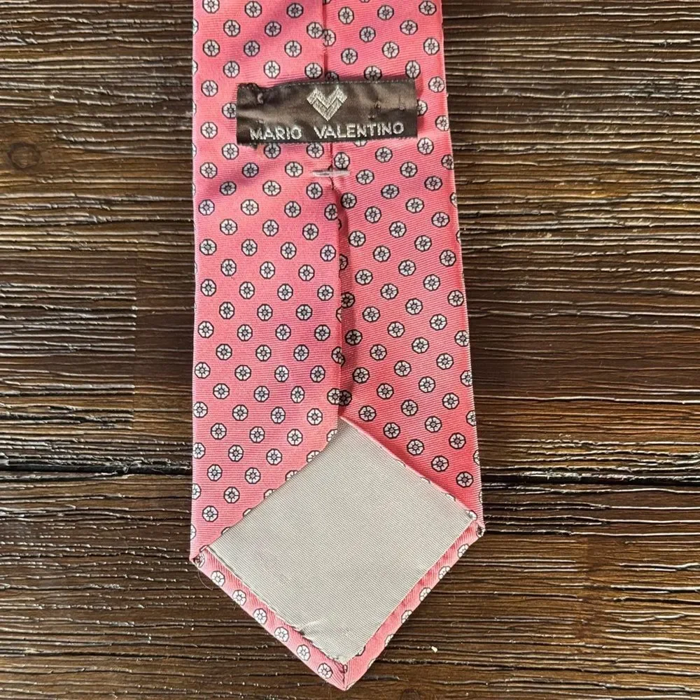 Mario Valentino Pink Polka Dot Tie